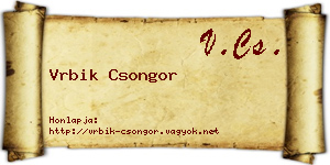 Vrbik Csongor névjegykártya
